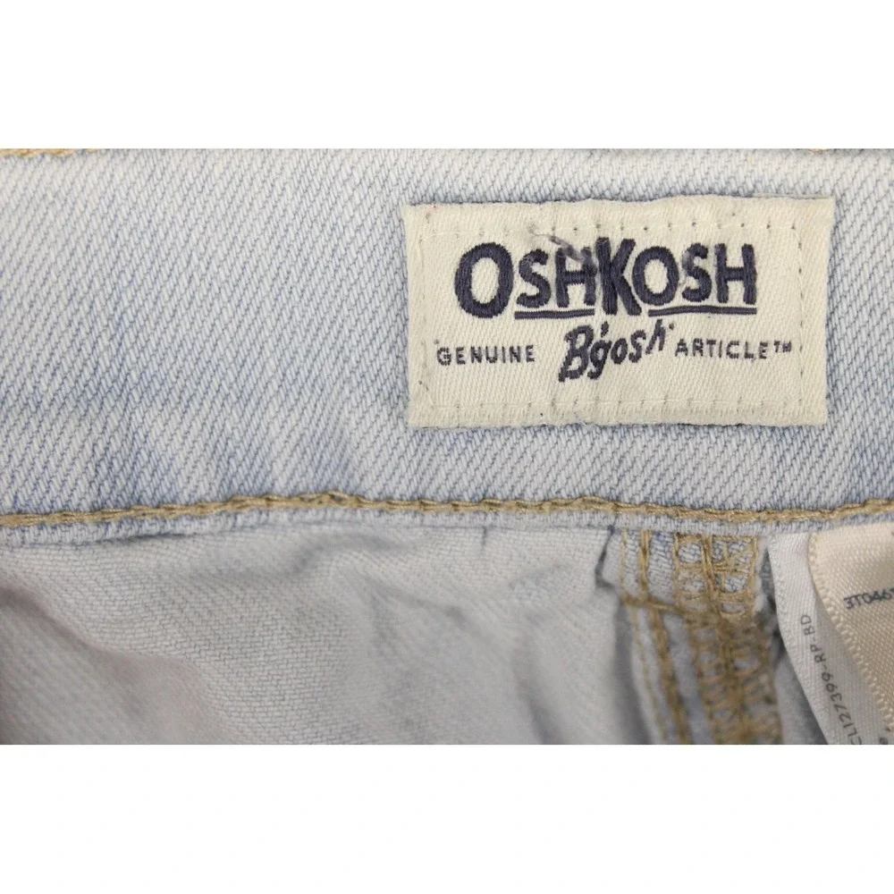 OshKosh Bgosh Girls Light Wash Denim Shorts Tie Belt Pockets Size 8 Cute